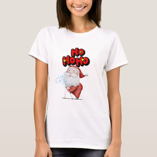 T-shirt Cute Santa “Ho Ho Ho” Christmas – Funny Ho Ho Ho (Devant)