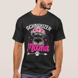 T-shirt Cute Schnauzer Mama Chien Maman Maman Maman Maman 
