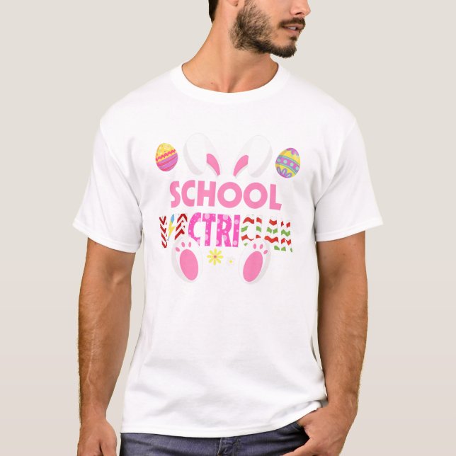T-shirt Cute School Rabbit Easter Day (Devant)