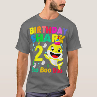 T-shirt Cute Shark 2e anniversaire garçon Halloween Boo Bo
