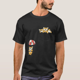 T-shirt Cute Shiba Inu Chiot Jouer Parachute dans Pocket D