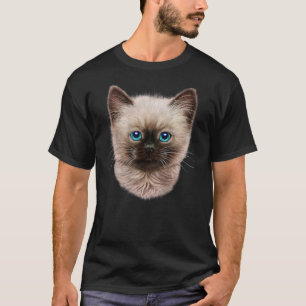 T-shirt Cute Siamese Kitten, Fluffy Chat Face