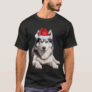 T-shirt Cute Siberian Husky Amoureux des chiens Funny Noël