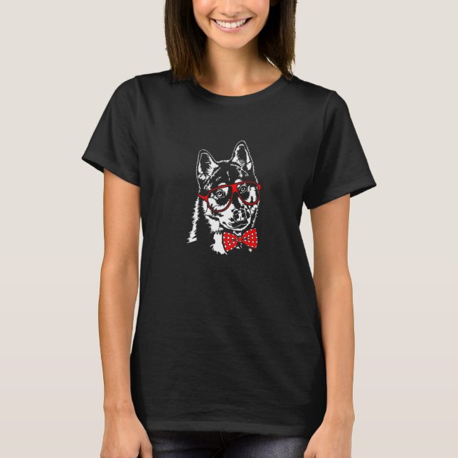 T-shirt Cute Siberian Husky mom sled dog (Devant)