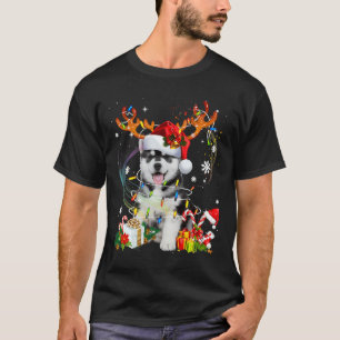 T-shirt Cute Sibérie Husky Dog Lumières Père Noël