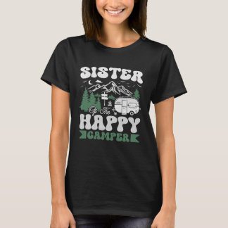 T-shirt Cute Sister Of The Happy Camper Camping Trip