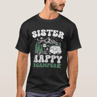 T-shirt Cute Sister Of The Happy Camper Camping Trip