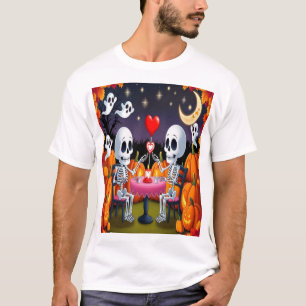 T-shirt Cute Skeleton Couple Halloween Valentine