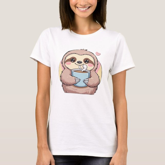 T-shirt Cute Sloth Coffee Lover Shirt � Funny Fueled by Co (Devant)
