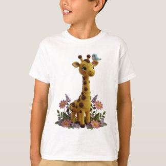 T-shirt Cute Spring Giraffe Crochet Nursery Art- kids gift
