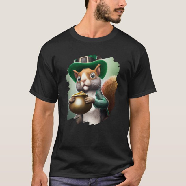 T-shirt Cute Squirrel Leprechaun St Patricks Day Squirrel  (Devant)