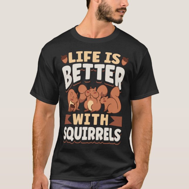 T-shirt Cute Squirrel Rodent   With Squirrels (Devant)