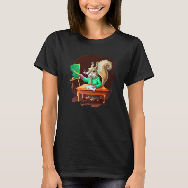 T-shirt Cute  Squirrel Teacher Professor School (Devant)