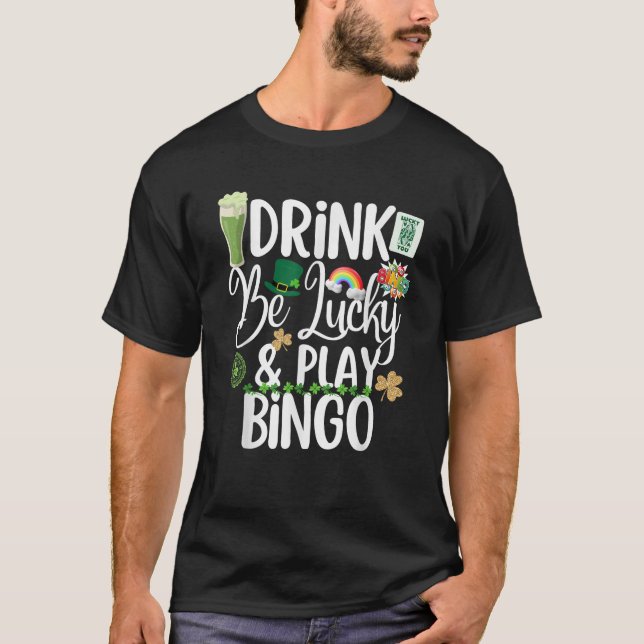 T-shirt Cute St Patricks Day Shamrock Bingo Drinking Group (Devant)