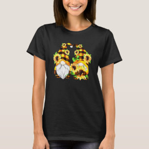 T-shirt Cute Sunflower Gnomes For Women Gardener And Hippi