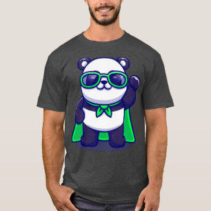 T-shirt Cute Super Panda Wearing Sunglasses Cartoon