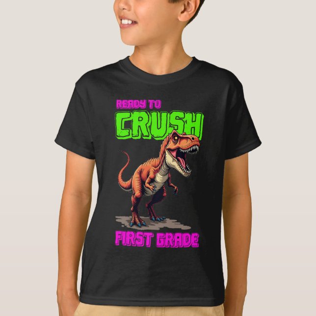 T-shirt Cute T-Rex brosses Tee de première qualité (Devant)