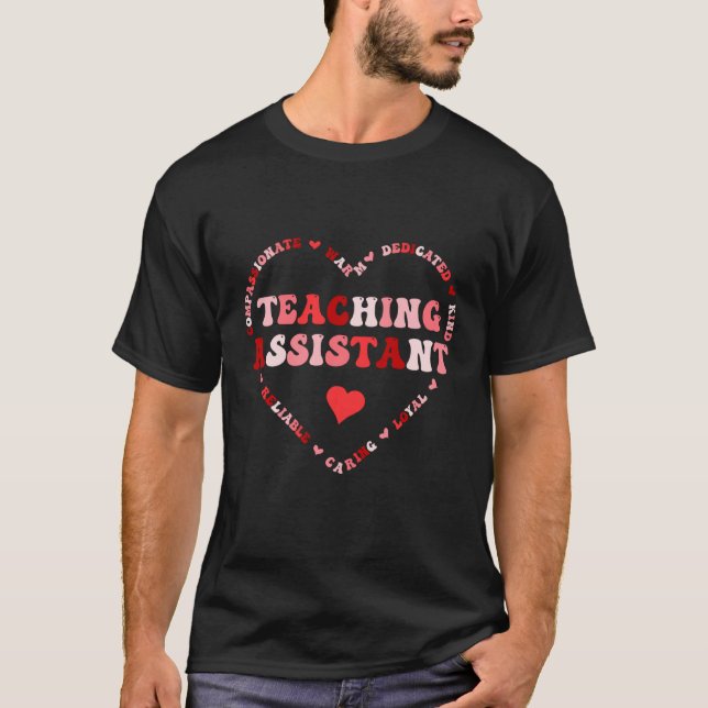 T-shirt Cute Teaching Assistant Valentines Day Heart  1 (Devant)