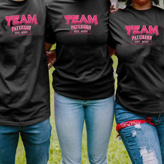 T-shirt Cute Team Pink Family Custom Name Black Sports