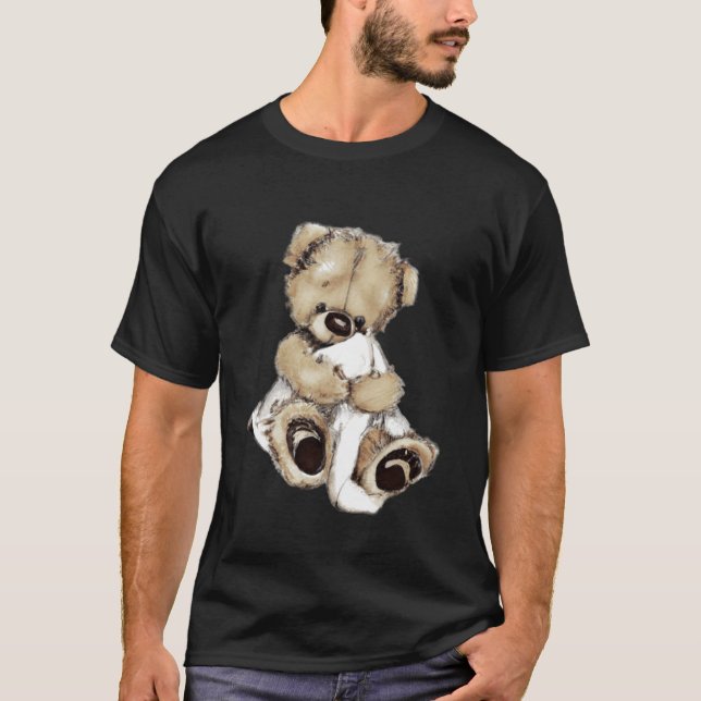 T-shirt Cute teddy with blanket teddy bear with cuddly bla (Devant)