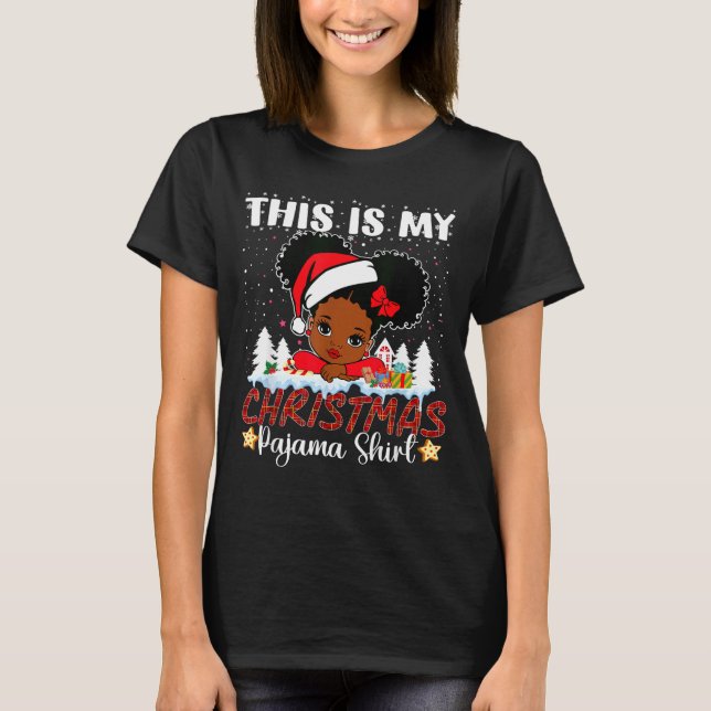 T-shirt Cute This Is My Christmas Pajama Black African Ame (Devant)