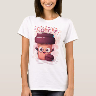 T-shirt Cute To go Café Cup & Coffee Bean
