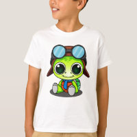 Cute tortue caricaturale en Aviator Casquette