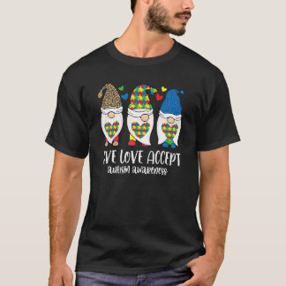 T-shirt Cute Trois Gnomes En Vie Accepter L'Amour Puzzle A
