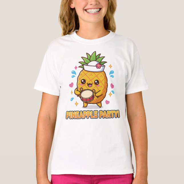 T-shirt Cute Tropical Cartoon Tee for Kids & Fun-Lovers (Devant)