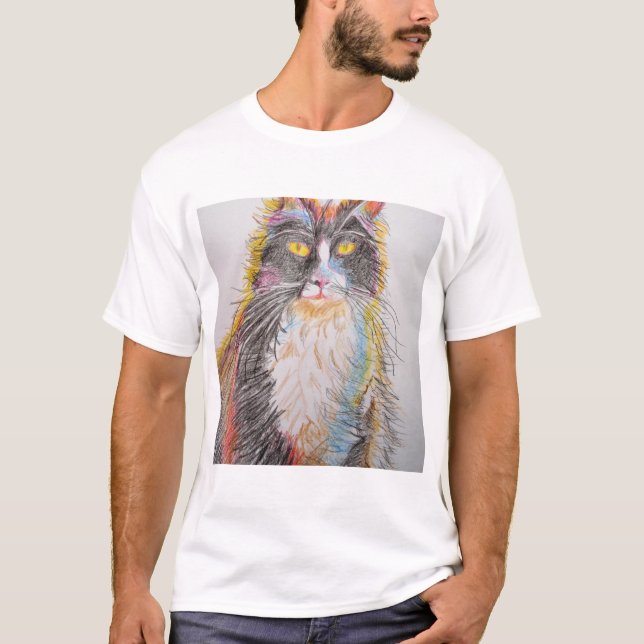 T-shirt Cute Tuxedo Chat Dessin d'art Chats (Devant)