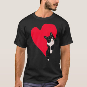 T-shirt Cute Tuxedo Chat Valentine Coeur Pour Kitten Et An