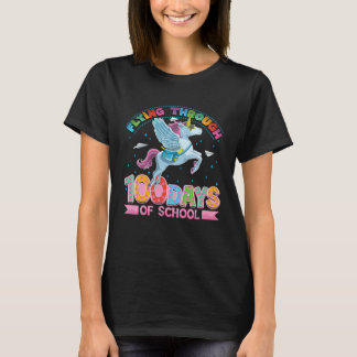 T-shirt Cute unicorn 100 days of school girls