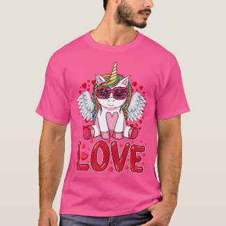 T-shirt Cute Unicorn Amour Coeur Valentines Journée Filles