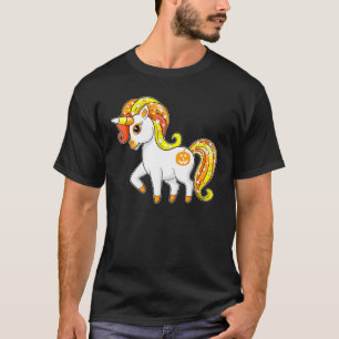 T-shirt Cute Unicorn Bonbon Corn Halloween Enfants Candy C