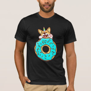 T-shirt Cute Unicorn Chiot Gallois Corgi Filles Donut Enfa