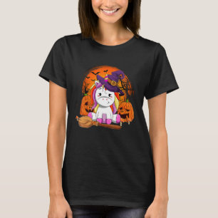 T-shirt Cute Unicorn Citrouille Halloween Thanksgiving Hal