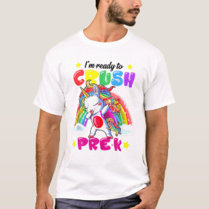 T-shirt Cute Unicorn Dabbing Je Suis Prêt À Écraser Pré-K