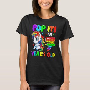 T-shirt Cute Unicorn Fidget Toys Pop It I'm 7 Kids 7th Bir