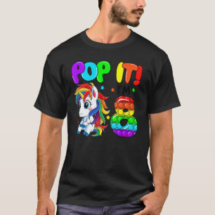 T-shirt Cute Unicorn Fidget Toys Pop It I'm 8 Girl 8th Bir