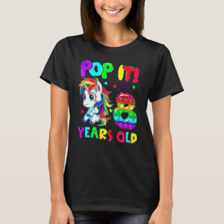 T-shirt Cute Unicorn Fidget Toys Pop It I'm 8 Girls 8th Bi