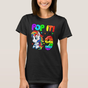 T-shirt Cute Unicorn Fidget Toys Pop It I'm 9 Girl 9th Bir