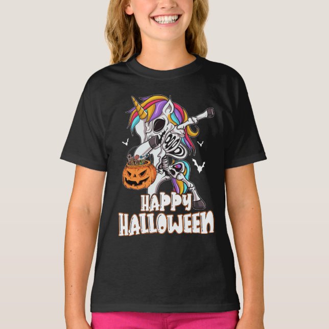 T-shirt Cute Unicorn Happy Costume d'Halloween (Devant)