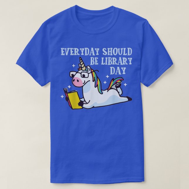 T-shirt Cute Unicorn Lecture Livre Librairie Lover Bibliot (Design devant)