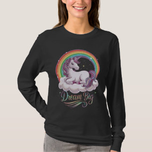 T-shirt Cute Unicorn sur Cloud Rainbow Dream Big pour Unic