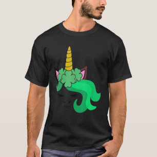 T-shirt Cute Unicorn Visage St Patrick's Day Enfants Fille