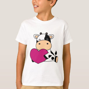 T-shirt Cute Vache Taille de poche Valentine Vache