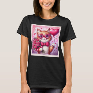 T-shirt Cute Valentine's day cat/chaton
