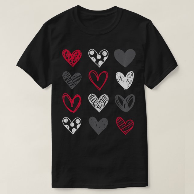 T-shirt Cute Valentines Day Hearts  (Design devant)