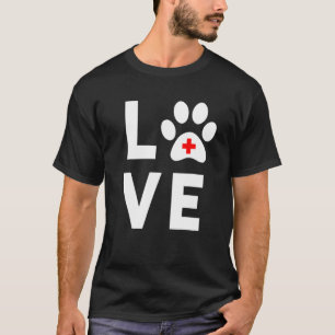 T-shirt Cute Vétérinaire I Love Animaux Vet Tech Idée cade