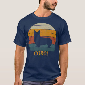 T-shirt Cute Vintage Corgi Sunsetdog Lover Corgis-836